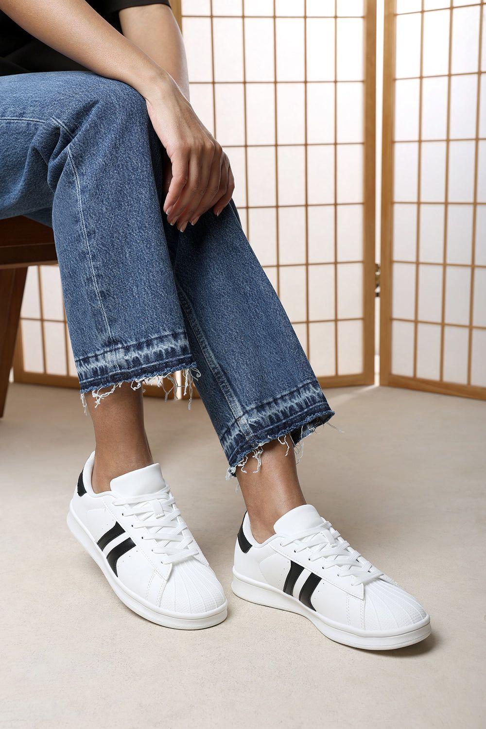 Yamileth Stripe Panel Detailed Trainer by WHERE'S THAT FROM