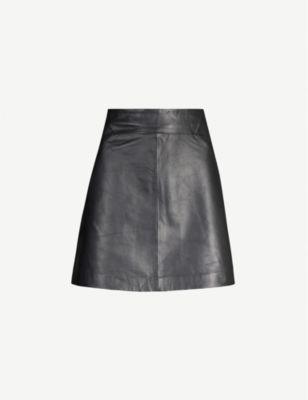 A-line leather mini skirt by WHISTLES