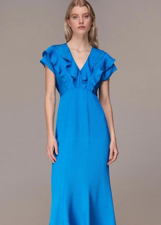 Adeline Frill Midi Dress- by WHISTLES