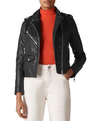 Agnes Leather Moto Jacket by WHISTLES