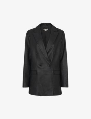 Aliza double-breasted leather blazer by WHISTLES