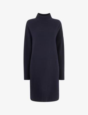 Amelia funnel-neck wool midi dress by WHISTLES