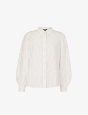 Animal-Textured Stand-Collar Woven Shirt by WHISTLES