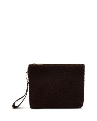 Avah Woven Suede Zip Clutch by WHISTLES