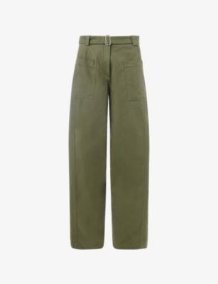 Belted Barrel-Leg High-Rise Cotton Trousers by WHISTLES