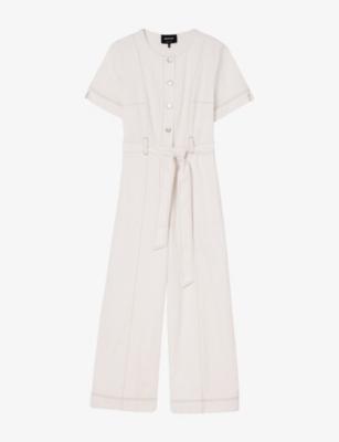 Belted Wide-Leg Denim Jumpsuit by WHISTLES