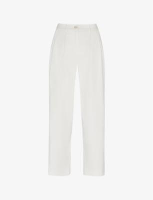 Bethany pleated barrel-leg mis-rise cotton trousers by WHISTLES