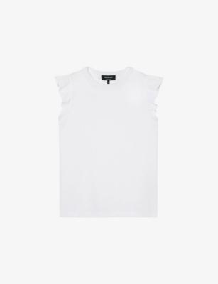 Broderie Frill-Sleeve Cotton T-Shirt by WHISTLES