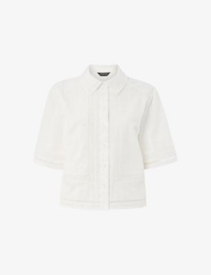 Broderie Short-Sleeve Button-Down Cotton Shirt by WHISTLES