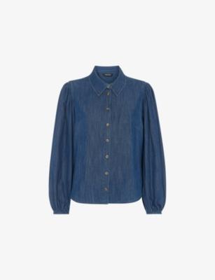 Chambray Blouson Denim Shirt by WHISTLES