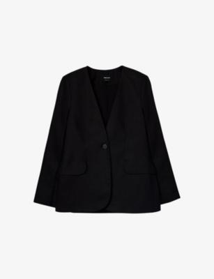 Collarless Single-Breasted Linen Blazer by WHISTLES
