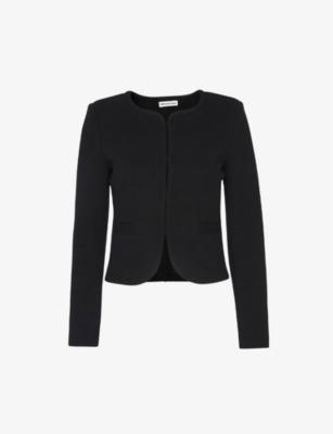 Collarless cropped cotton-jersey Jacket by WHISTLES