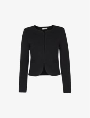 Collarless long-sleeved cotton-jersey jacket by WHISTLES