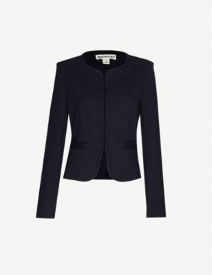 Collarless slim cotton jacket by WHISTLES