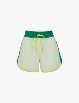 Colour-blocked high-rise stretch-shell shorts by WHISTLES