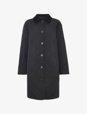 Corduroy-Collar Quilted Stretch-Woven Coat by WHISTLES