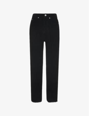 Corduroy-textured barrel-leg high-rise jeans by WHISTLES