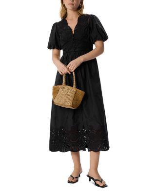 Cotton Broderie V Neck Dress by WHISTLES