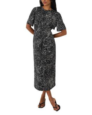 Crackle Print Twist Front Midi Dress by WHISTLES