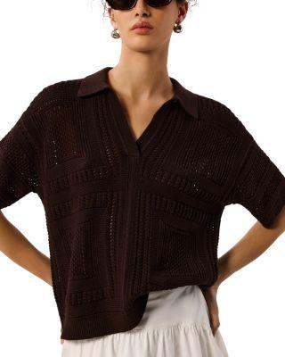 Crocheted Polo Sweater by WHISTLES