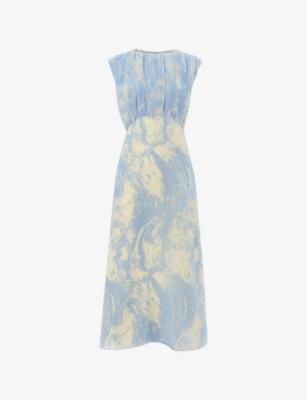 Devore Swirl Sleeveless Velvet Midi Dress by WHISTLES