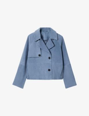 Double-Breasted Suede Trench Jacket by WHISTLES
