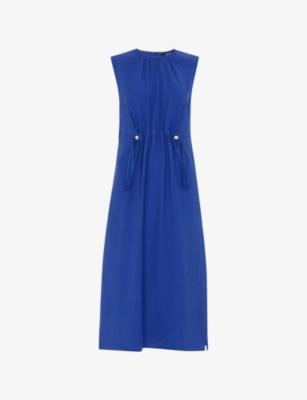 Drawstring-Waist Sleeveless Woven Midi Dress by WHISTLES