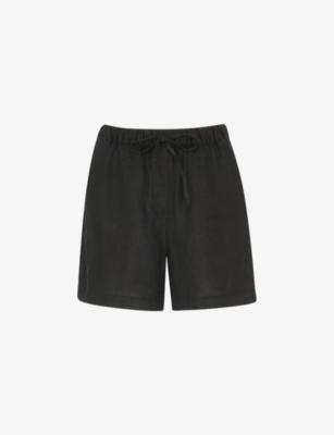 Elasticated-waist high-rise linen shorts by WHISTLES