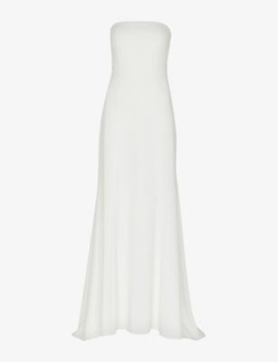 Ellis bow-detail strapless woven wedding dress by WHISTLES