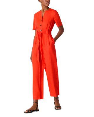 Fiona Linen Button Front Jumpsuit by WHISTLES