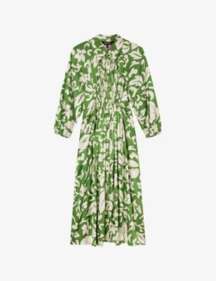 Floral Long-Sleeved Woven Shirt Dress by WHISTLES