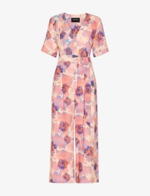 Floral-Print Button-Down Woven Jumpsuit by WHISTLES