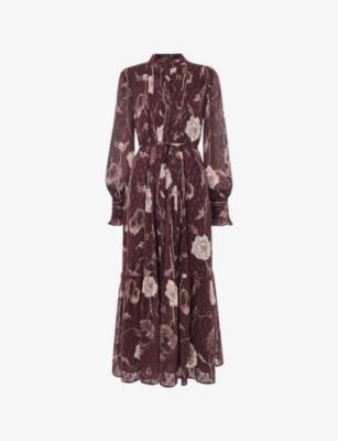 Floral-Print Tie-Waist Woven Midi Dress by WHISTLES