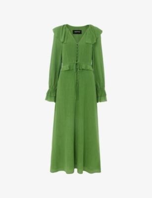 Frilled Ruffled Woven Midi Dress by WHISTLES
