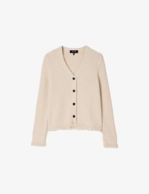 Fringe-Trim Boucle-Knit Cardigan by WHISTLES