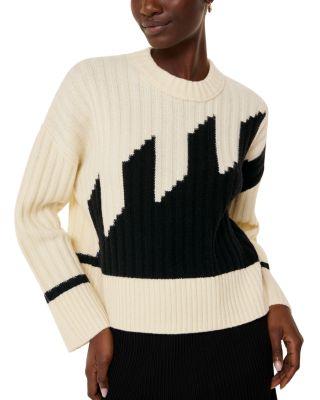 Graphic Intarsia Wool Blend Crewneck Knit Sweater by WHISTLES