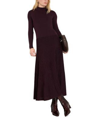 High Neck Pleat Skirt Dress by WHISTLES