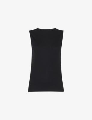 High-Neck Ribbed Sleeveless Stretch-Cotton T-shirt by WHISTLES