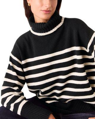 High Neck Striped Wool Sweater by WHISTLES