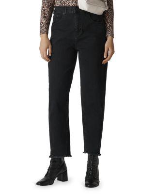 High Rise Barrel Leg Jeans in Black by WHISTLES