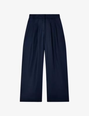 Hopsack Wide-Leg Woven Trousers by WHISTLES