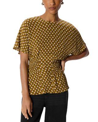 Ikat Spot Shirred Blouse by WHISTLES