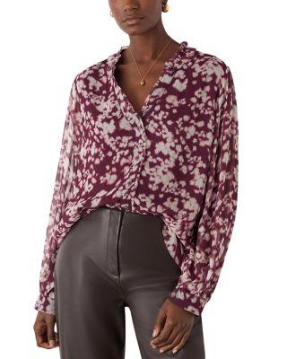 Inky Floral Long Sleeve Blouse by WHISTLES