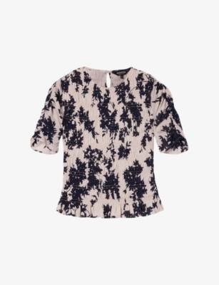 Ivory Floral-Print Cotton Top by WHISTLES