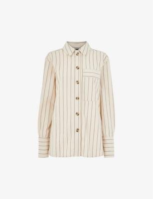 Kwammie striped stretch-cotton overshirt by WHISTLES