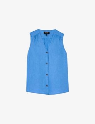 Laura V-Neck Linen Tank Top by WHISTLES