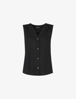 Laura V-Neck Relaxed-Fit Linen Tank by WHISTLES