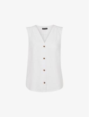 Laura V-neck linen tank top by WHISTLES