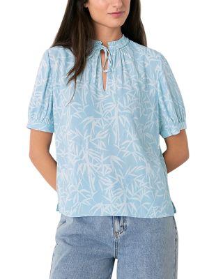 Leaves Tie Neck Blouse by WHISTLES