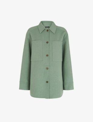 Long-sleeve spread-collar wool-blend overshirt by WHISTLES